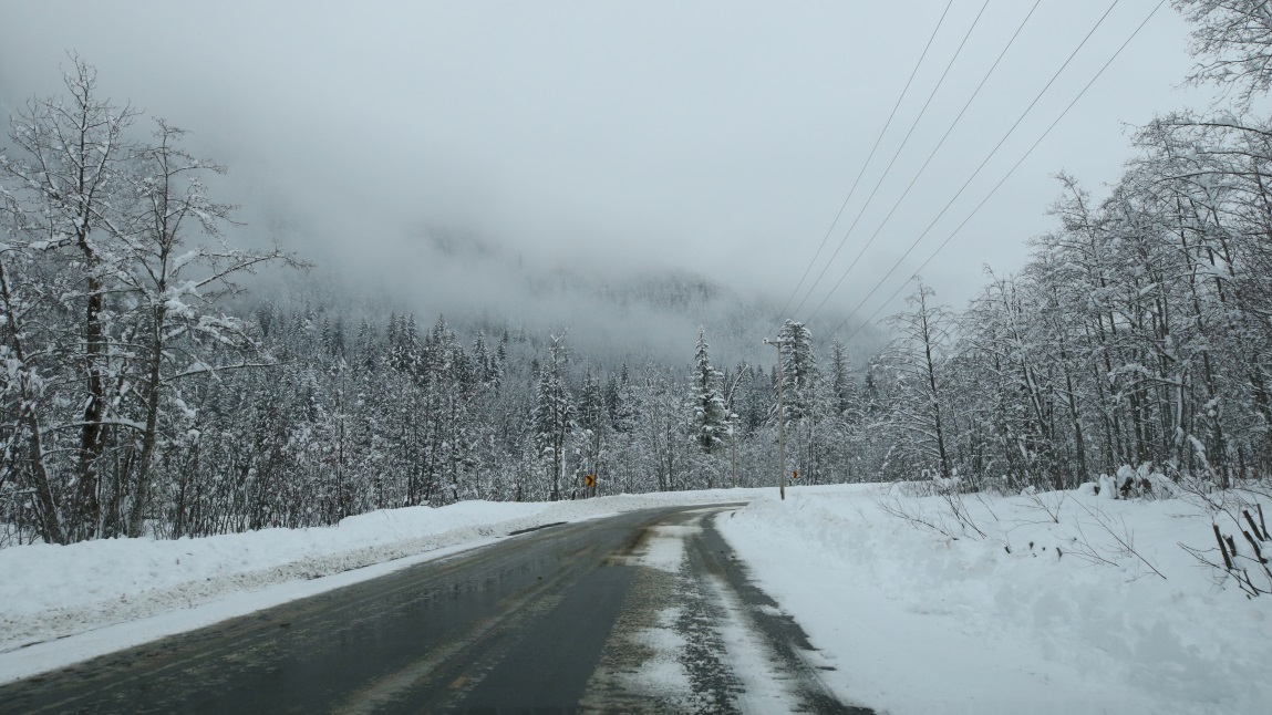 Departing Stewart after a large snowfall