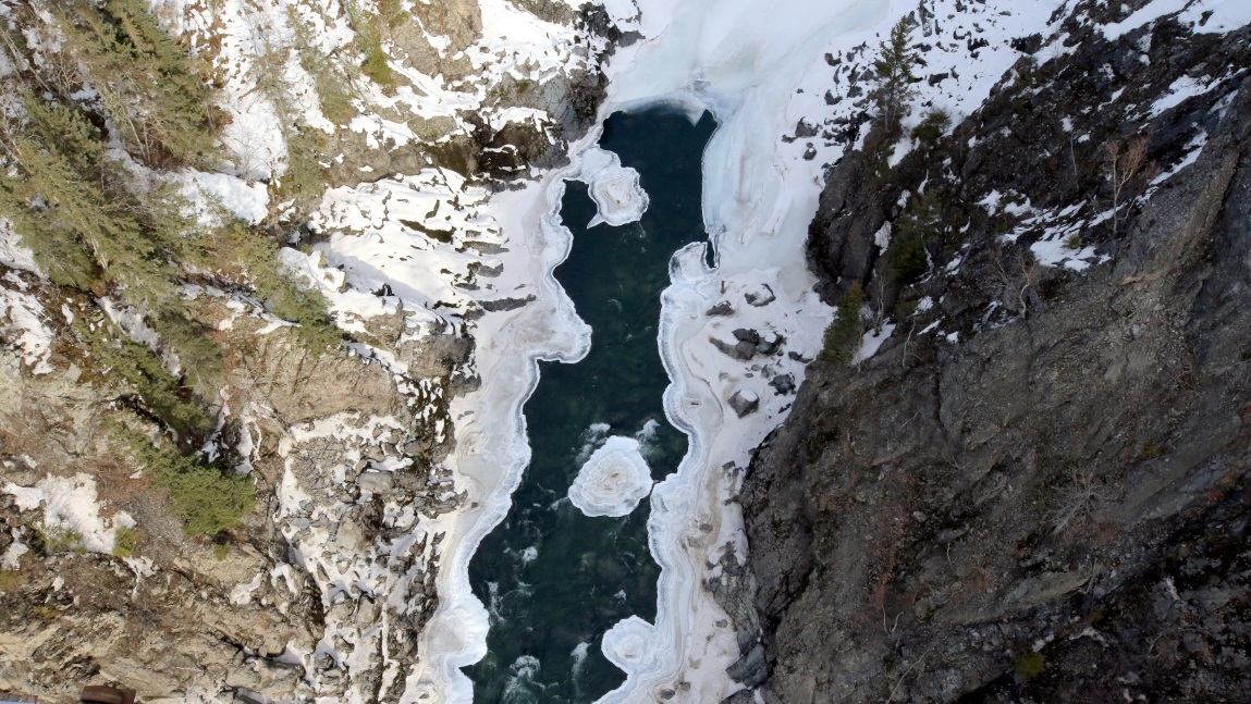 Looking down at the Buckley River