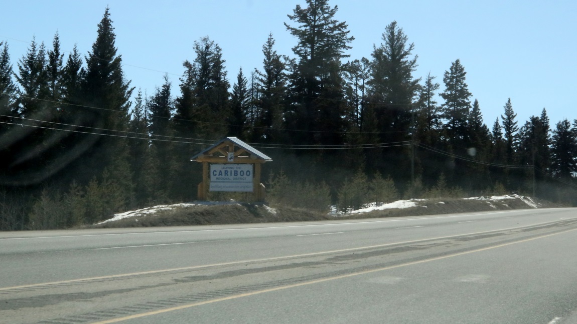 Leaving the Cariboo Regional District