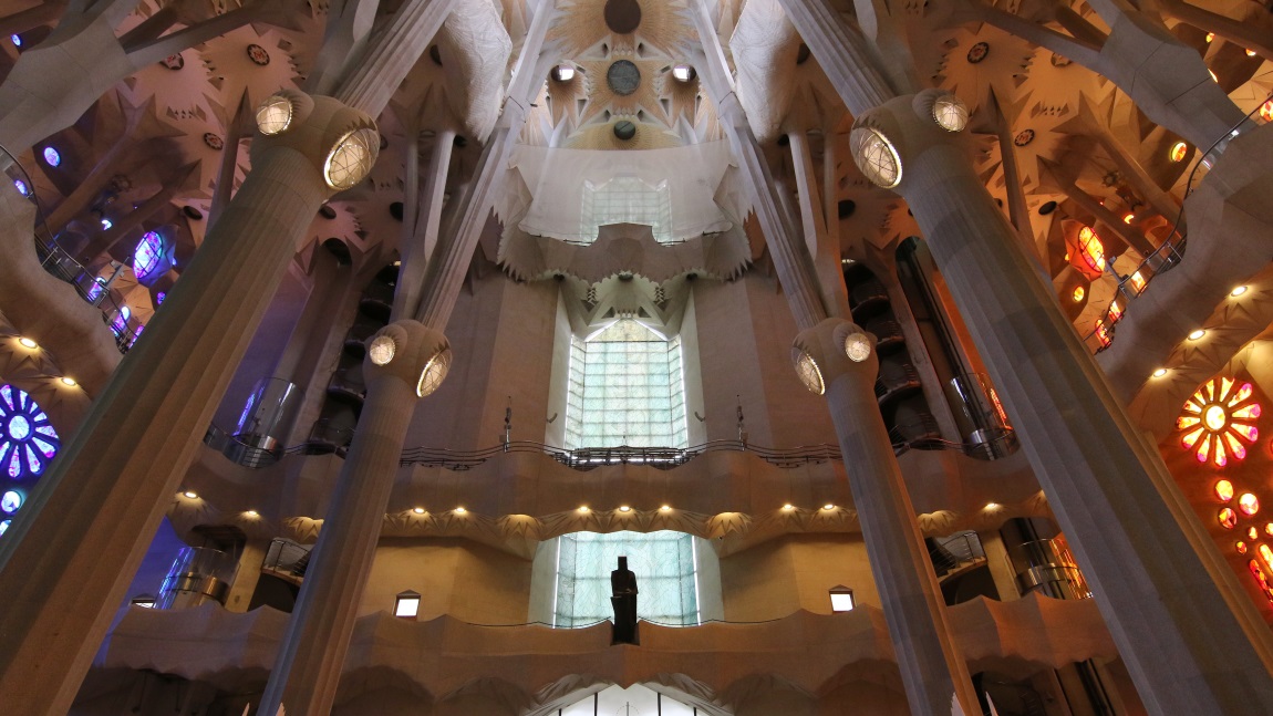 Inside La Sagrada Familia basilica